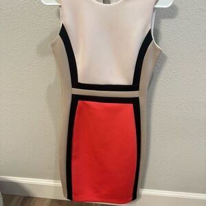 Calvin Klein Cream and Coral Mini Dress